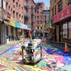 Photos: Historic Doyers Street Is Getting A Giant Mural Painted Over It